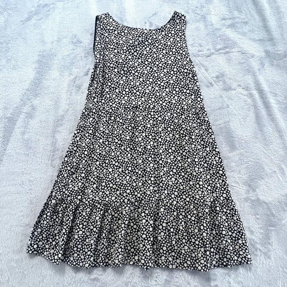 Sezane Dress Womens 36 US 6 FiFi Blue Daisy Print A Line Sleeveless Bow Viscose